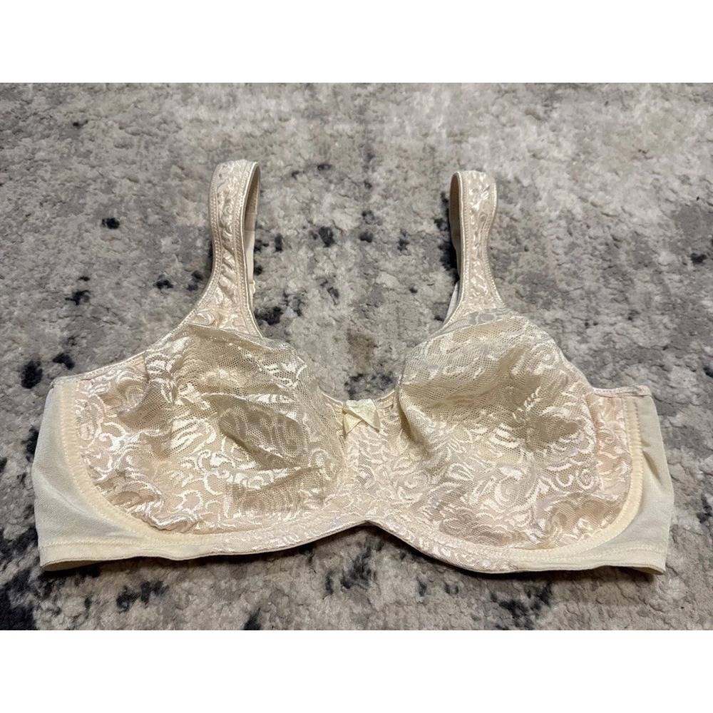 Breezies 38DD Full Coverage Full Support Lace Trim Comfort Wireless Ivory